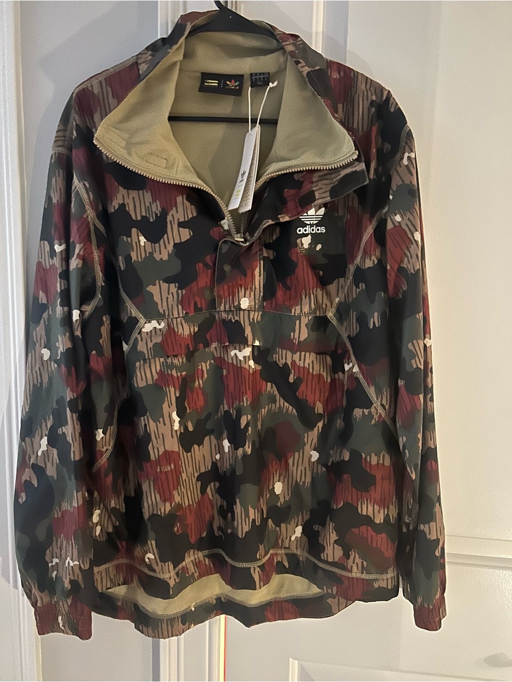 Adidas Camo Pullover Jacket - Olive, Burgundy, Tan new with tags size medium